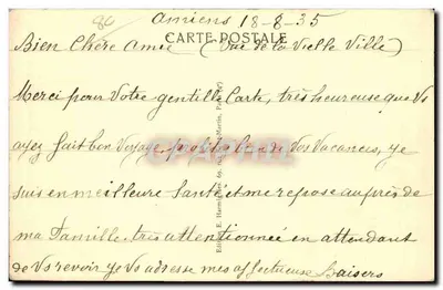 Amiens — A Rue des Tanneurs — Harmignies — Verso