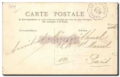 Ruinas del Castillo de los Obispos de Cavaillon — 37 — Fontaine-de-Vaucluse — Ediciones J. Brun et Cie, Carpentras — Reverso