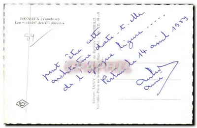 Bonnieux (Vaucluse) — Les "BORIS" des Claparèdes — Wydawnictwo Tardy — Rewers