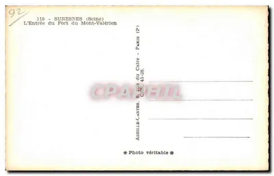 Fortaleza do Mont-Valérien — Entrada — editor Abeille-Cartes, n°119 — Verso