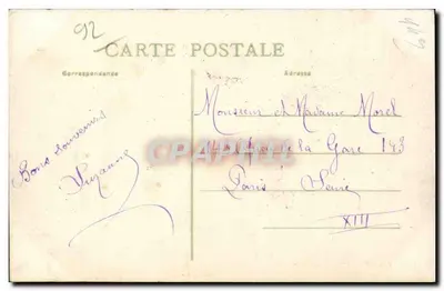 Taras zamku w Bellevue-Meudon — darowany przez Ludwika XV Madame de Pompadour — Foto-Wydawca H. Willems, ul. Terre-Neuve 13, Meudon — Rewers