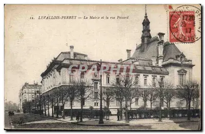 Levallois-Perret — A Prefeitura e a rua Poccarrd — Imp. & Le Dosey, Paris
