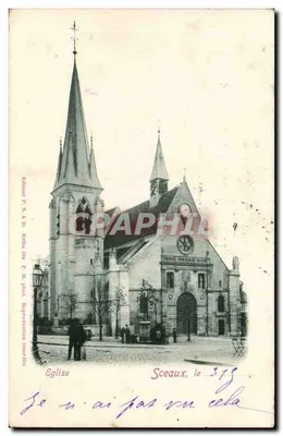 Igreja de Sceaux — vista do edifício com seu campanário — Editor R. & D. Echiner, n° 314