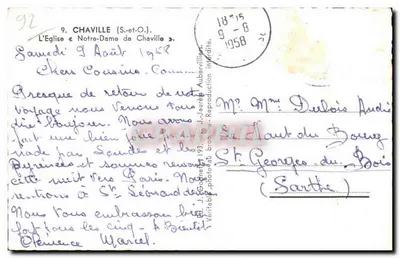 Chaville — A Igreja « Notre-Dame de Chaville » — J. Gonneau, n°92 — Verso