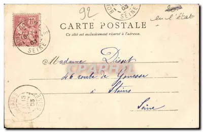 Bois-Colombes — Rue des Aubepines — editor V. Porvomar, 37, Rue Falboreau, Paris — Verso