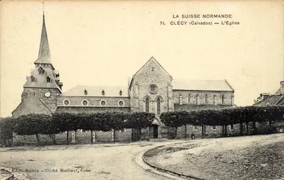 Clécy (Calvados) — A Igreja — Editor Bridère, Cliché Maillant, Caen