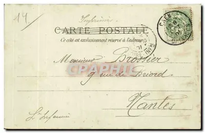 CAEN - Domki drewniane, ulica Saint-Pierre — J. HURECHET, Wydawca, n°179 — Rewers