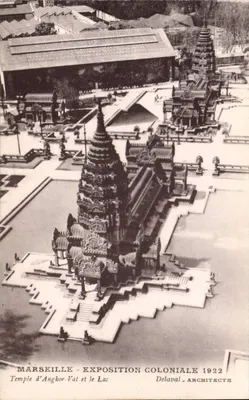 Temple d'Angkor-Vat et le Lac — Exposition Coloniale 1922 — Delavall Architecte