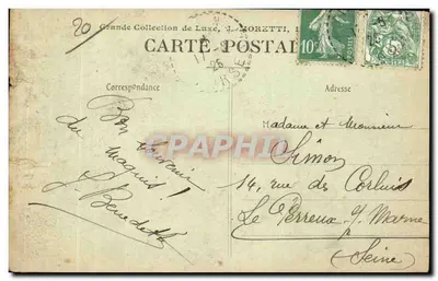 Poggio-di-Nazza (Corse) — vue panoramique du village encaissé dans les montagnes — éditeur 'Grande Collection de Luxe, J. Moretti' — Verso