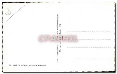 Corte - Bairro das Calanche — editor Real-Photo, Paris — Verso