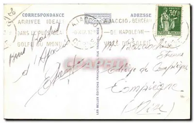 Ajaccio — Fundo do Golfo e as Montanhas — LL — Verso