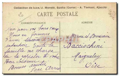 Ajaccio (Korsyka) — Ogólny widok — J. Moretti, nr 484 — Rewers