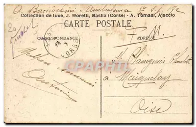 Ajaccio (Córse) — Vista geral — J. Moretti, n° 180 — Verso
