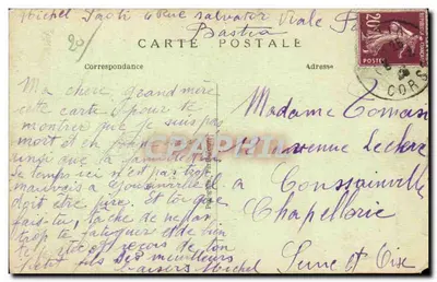 Ajaccio — A Casa onde nasceu Napoleão I — editor Corset, n°69 — Verso