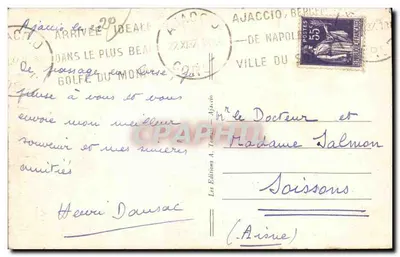 Ajaccio — panoramowy widok portu i miasta — Les Éditions A. Toubal — Rewers