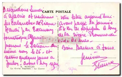 Napoleon Cave — Le Casone — Ajaccio — Publisher: Union Commerciale Corse — Back