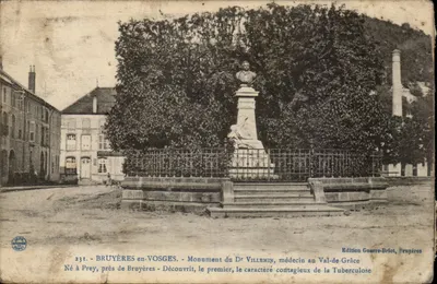 Bruyères-en-Vosges — Monument do Dr. Villemin, médico do Val-de-Grâce — Edição Guerre-Briot