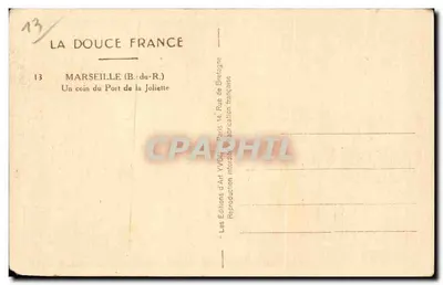 Port w Marsylii — Widok Portu Joliette — Wydawnictwo Art YVON — Rewers