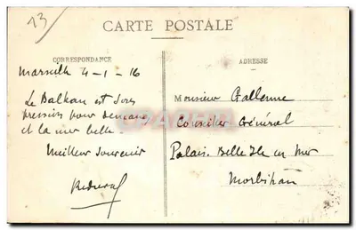 Marseille — Hôtel des Postes — Éditeur EL, n°12 — Rewers