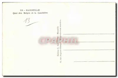 MARSEILLE — Quay of the Belgians and the Canebière — Publisher G. GANTINI — Back