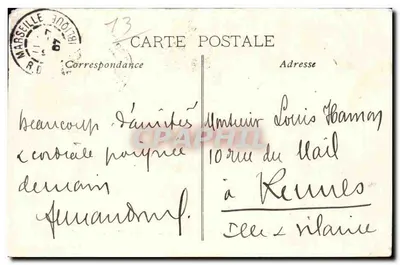 Marseille — La Cannebière — wydawca EL. — Rewers