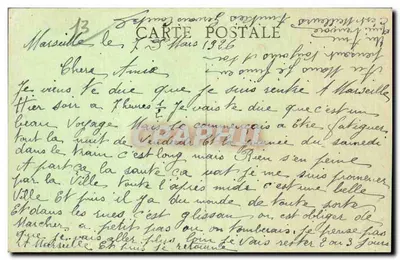 Marseille — Het Kasteel van If — Uitgever niet geïdentificeerd, serie-nummer niet zichtbaar — Achterkant