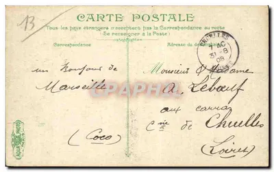 Marselha — A rua da República — Editor V. & Cie, n° 2546 — Verso