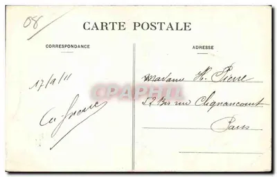 Charleville — Wysoki pomnik Ardennian w 1870 — wydawca nieznany, numer serii nieczytelny — Rewers