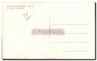 Castelnaudary (Aude) — A Igreja de São Miguel — Editor Comrie & Macon, n°11 — Verso
