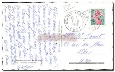 Os Termas Romanos — Rennes-les-Bains — Edição Pagnan — Verso