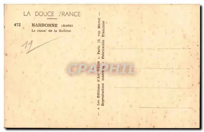 NARBONNE (Aude) — Kanał Robine — Wydawnictwo Art YVON — Rewers