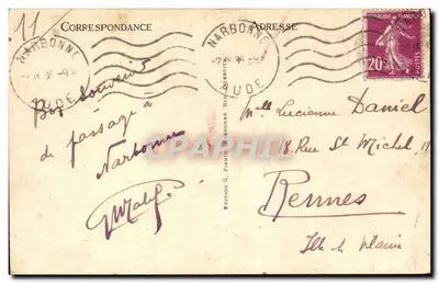 NARBONNE — Ogólny widok — wydawnictwo G. Firmin Rue de l'Évêché — Rewers