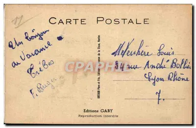 Carcassonne — scène de carnaval avec voiture ancienne et château — Éditeur GABY, n°78 — Verso