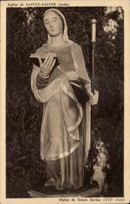 Estátua de Santa Savine — Igreja de Sainte-Savine (Aube) — Foto Labesse, Ste-Savine