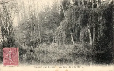 Nogent-sur-Seine — Um Canto da Ilha Olive — Editor: Phototypie A. Bragot, Paris