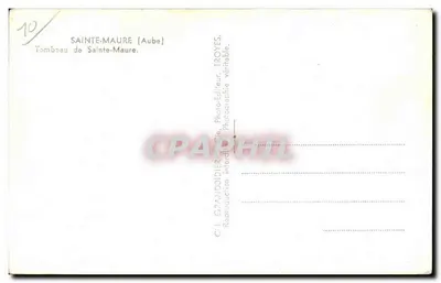 Tumba de Santa-Maure — Aube — C.I. GRANDIDIER, Troyes — Verso