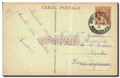 AUXI-le-CHATEAU - La Biche — figura łosia i szczeniaka — wydawca nieznany — Rewers