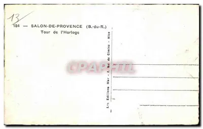 Salon-de-Provence — Torre da Hora — Edições Mar de Gimiez — Verso
