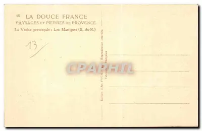 Les Martigues (B.-du-R.) — Veneza provençal — Edição de Arte YVON — Verso