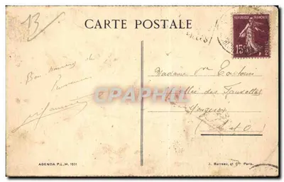Martigues — Haven met boten — Agenda P.L.M. 1931 — Achterkant