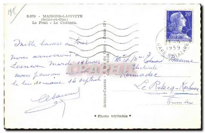 Most w Maisons-Laffitte — widok na zamek — Rewers