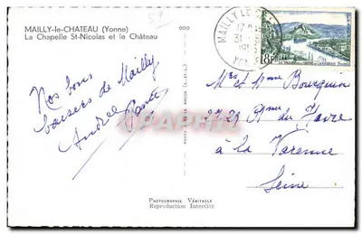 Mailly-le-Château (Yonne) — A Capela São Nicolau e o Castelo — Foto Cim — Verso