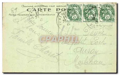 Sens (Yonne) — A Yonne, a ponta norte da ilha e a Montanha Saint-Martin — Coleção J. D. Sens — Verso