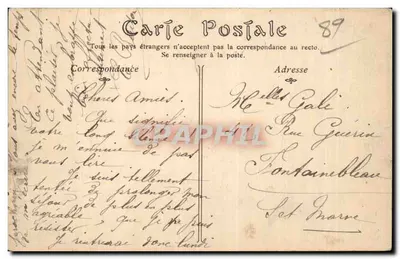 Saint-Moré — Les Rochers — Editor desconhecido, número de série não visível — Verso