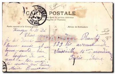 Limoges — Panoramiczny widok z portretem dziecka — M. T. L. wydawca — Rewers