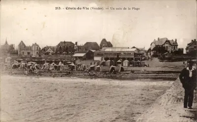 Croix-de-Vie (Vendée) — Um canto da Praia — J. Nozais, editor, 18, avenue du Coteau, Nantes