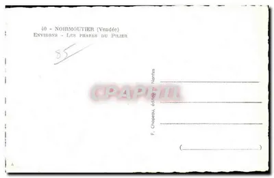 Os faróis do Pilier — Noirmoutier (Vendée) — F. Chopeau, editor Nantes — Verso