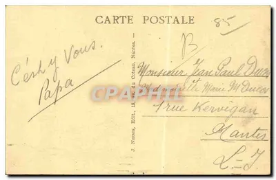 Dois crianças — Pays Maraichin — J. Nozais, editor, n°52 — Verso
