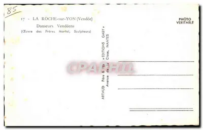 Dançarinos Vendeanos — La Roche-sur-Yon (Vendée) — Edições Gaby, Nantes — Verso