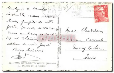 Die Schwimmbad und das Casino — Les Sables-d'Olonne — Éditions Jehy-Poupin — Rückseite